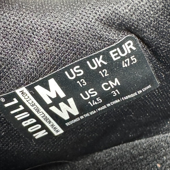 NOBULL Allday Ripstop Black Gum Shoes Comfortable Gym Sneakers Training Men's 13 - Picture 10 of 11